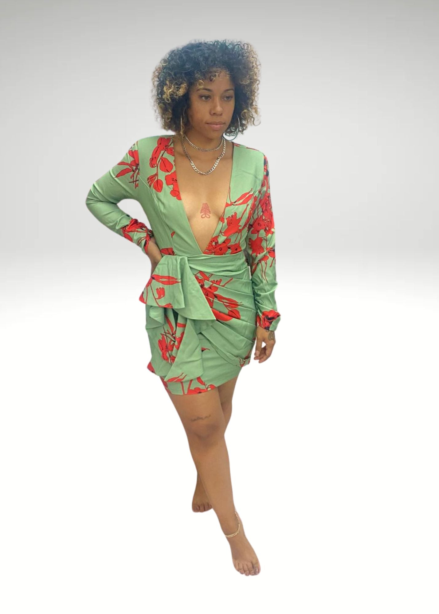 Sage Seduction Floral Mini